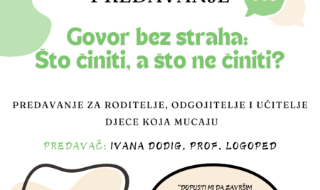 Najava predavanja – GOVOR BEZ STRAHA: Što činiti, a što ne činiti?