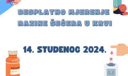 BESPLATNO MJERENJE RAZINE ŠEĆERA U KRVI